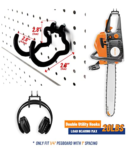 Poetiske Peg Board Tool Utility Hooks Pegboard Accessories Assorories 10Pc Black Shelf Drill Cord Holder Fits For 1/4" Peg Board Hanging Power Tool Hammer Utility Garage Storage #TOP6