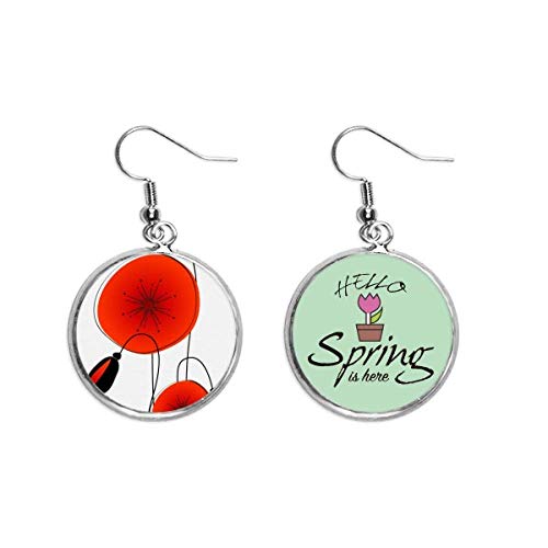 Pendientes de amapolas en resina con acabado de pintura artística premium