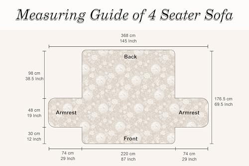 Image of Cloth Fusion 300 GSM Quilted Jaipuri Theme Printed 4 Seater Sofa Cover Mat-Style Fully Covered with Armrest Pockets, Adjustable Straps & Lock Fit (220 cm Seat Run, Floral Toile)