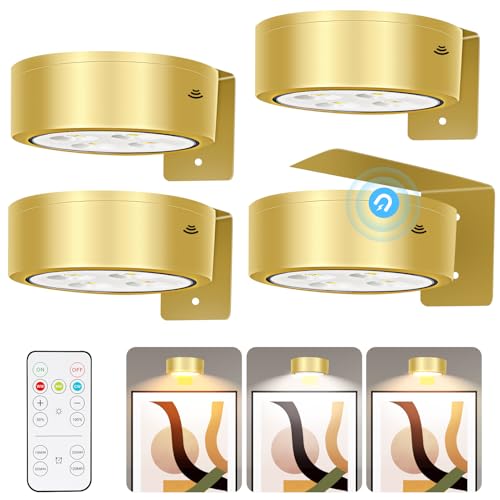 Luces magnéticas para pared con luz de pintura inalámbrica y focos de disco a pilas