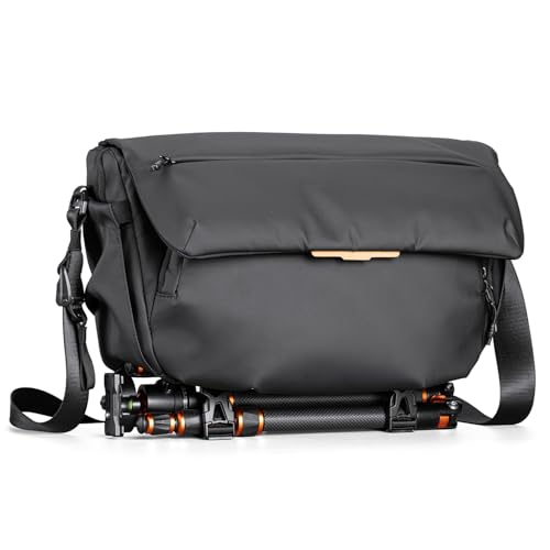 K&F Concept カメラバッグ ショルダーバッグ スリングバッグ カメラショルダーバッグ おしゃれ カメラケース 一眼レフカメラバッグ 仕切り調節可能 撥水加工 軽量 防水 小物入れ カメラアクセサリー/三脚/デジタル収納バッグ 旅行/出張/アウトドア撮影用バッグ 6L