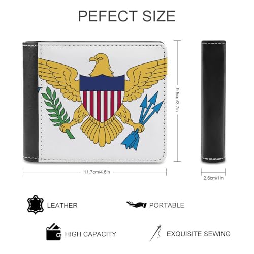 Flag Of The United States Virgin Islands White Fashionable Single-sided Leather Wallet And Portable Wallet2