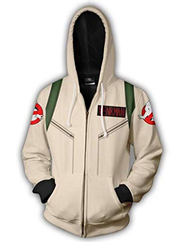 HuHu Ghost Busters 3D Printed Hoodie Sweatshirt Zipper Cosplay Costume (XXL, A)