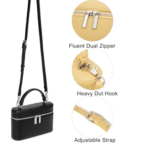 Image of Rejolly Vanity Case Handbag for Women Top-Handle PU Leather Purse Crossbody Shoulder Bag