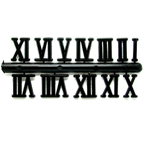Números para reloj autoadhesivos negros y dorados de plástico, numerales romanos/puntos y...