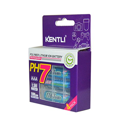 KENTLI® 1.5v AAA Rechargeable Battery 1180mAh Lithium-ion Polymer Battery AAA Batteries 4 Pack of AAA Batteries