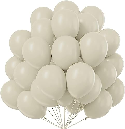 Image of 50 Pcs Retro Balloons Made of Strong Rubber (Retro White)