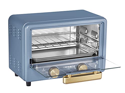 Belaco-BTO-1010L-Retro-look-Mini-10L-Toaster-Oven-Tabletop-Cooking-Baking-Portable-Oven-750w-60-min-Timer-100-230-Stainless-Steel-Heating-Tube-incl-Baking-Tray-Wire-Rack