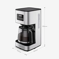 Klarstein Verosteel Filterkaffeemaschine – Edelstahl-Kaffeemaschine, 1,5 L für bis zu 12 Tassen, LCD-Display, Warmhaltefunktion 40 min, Anti-Tropf-System, automatische Abschaltung, Silber – Ansicht 5