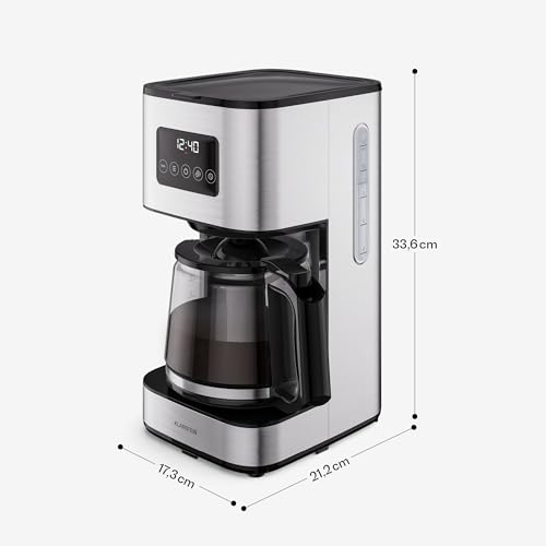 KLARSTEIN Verosteel Stainless Steel Coffee Maker – 1.5 L Capacity for 12 Cups, LCD Display, 40 min Keep-Warm, Anti-Drip, Auto Shut-Off Feature - Image 5