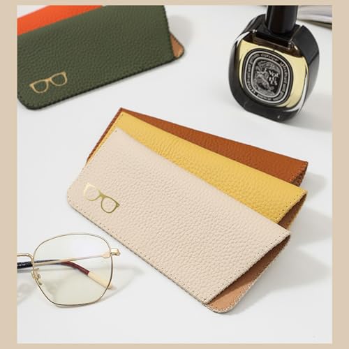 Image of K Luxury Women's Eyeglass Case Leather Soft Holder Pocket Cases Slim Travel Pouch for Sunglasses Eyeglasses Readers