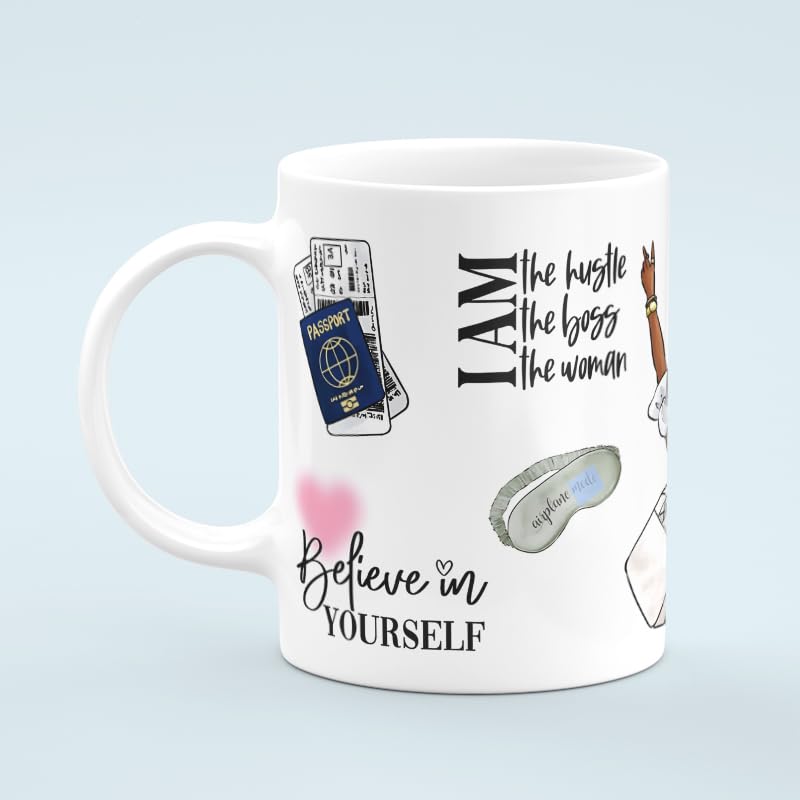 JIGARI Motivational Quote Printed Coffee Tea Mug | Affirmation Self Love, Positive Vibes & Inspiration | Ceramic Cup for Office Desk & Home - 330ml (Believe in Yourself -(P06))