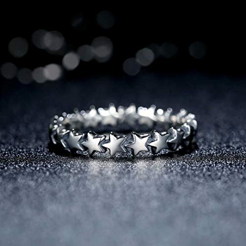 Presentski 925 Sterling Silver Star Ring Stackable Rings Eternity Promise Rings for her2