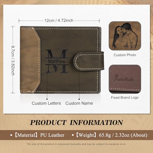 Gifts for Dad Boyfriend Custom Wallets for Men Leather Personalized Photo Wallets Gifts for Men Father's Day Valentines (Style 2)4