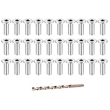 BE-TOOL 30PCS Stainless Steel Protector Sleeves, Hardware for Deck and Stair Railing System, Prevents Post Wear and Fraying, Durable, Clean-Look DIY Hardware (5/32