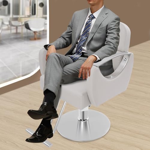 Image of Barber Chair,Salon Chair for Hair Stylist with Height Adjustment,360 Rotatable Salon Chair for Barber Store,Beauty Salons,Spas