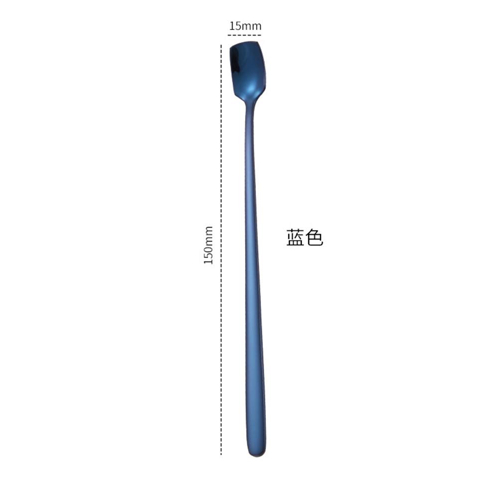 BaronHong 7pcs en Acier Inoxydable à Long Manche tête carrée en remuant la cuillère à thé de café (Couleur, 15cm)