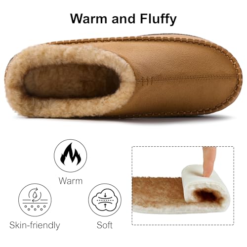 shoeslocker Men's Slippers, Comfy Memory Foam Slip-on Indoor House Shoes4