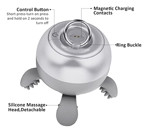 Scalp Massager - Electric Head Massager With 56 Massage Nodes, A Handheld Portable Head Scraping Massager For Hair Growth, Deep Cleaning, And Stress Relief, A Gift For Men And Women Dad #TOP4