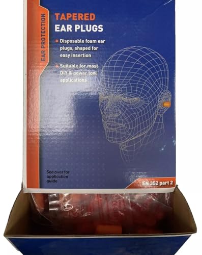200 x Disposable Orange Tapered Ear Plugs - Bagged and Boxed