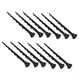 12 Pack Ground Screws for Robotic Lawn Mower Charging Station and Garage 13.7 cm Black Gray Plastic Anchors Lasting Hold for Easy Install Secure Fit Most Models(Black)