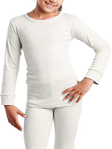 OCERA Thermo Unterhemd für Kinder, Warme Thermounterwäsche aus Baumwolle für den Winter-creme-134/140 Cover