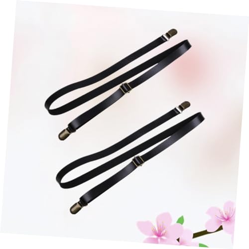 2Pcs Adjustable Elastic Braces for Non Slip PU Leather Pants Straps Comfortable Hanging Neck Trousers Suspenders Durable Stylish Design2