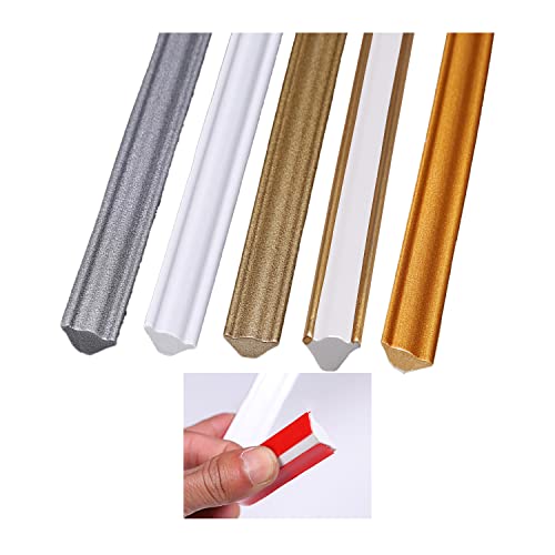 10 Meter Selbstklebende Zierleisten - Flexible Bordüre In Gold Brushed 1.3cm