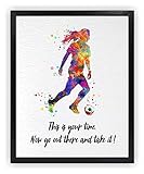 Dignovel Studios 8X10 Unframed Soccer Girl Female Soccer Player Sports Inspirational Quotes Watercolor Art Print Poster Wall Hanging Decor DN823