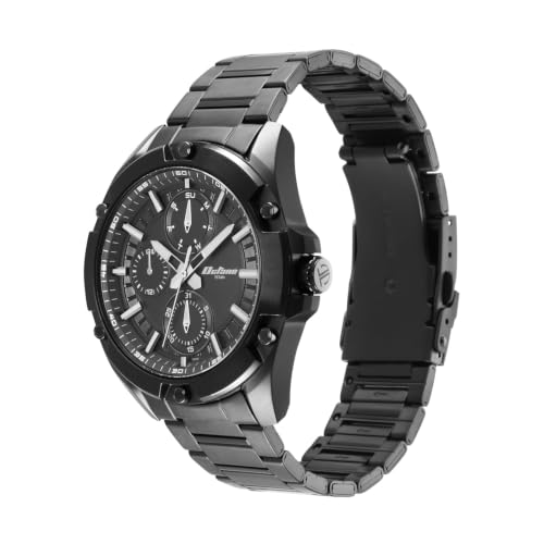 Image of Titan Multifunction Octane Black Round Dial Black Plating Stainless Steel Strap Mens Watch - NU90143KM01