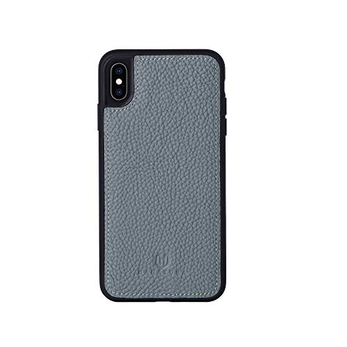 iPhone XS/iPhone X 本革ケース シュリンクカーフレザー 耐衝撃 ハンドメイド ギフト おしゃれ シンプル 大人可愛い メンズ レディース スマホケース 青 灰 ブルーグレー アイシーブルー SPG-XS-IcyBlue