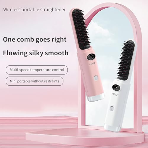 Cepillo alisador de cabello inalámbrico con 4 temperaturas miniatura 2
