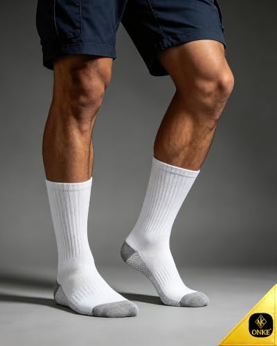 Image of ONKE Seamless Athletic Work Socks for Men Heavy Duty Boot Max Cushion Crew