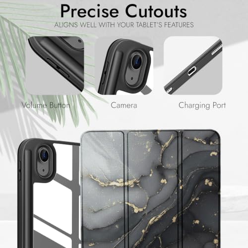 Image of Robustrion Cover for iPad 11th (A16) / 10th Generation Cover Case (2025 /2022) [Pencil Holder] (Right Side) [Auto Sleep Wake], Trifold Flip Stand Case for iPad 10th Gen / 11th Generation - Ocean Black