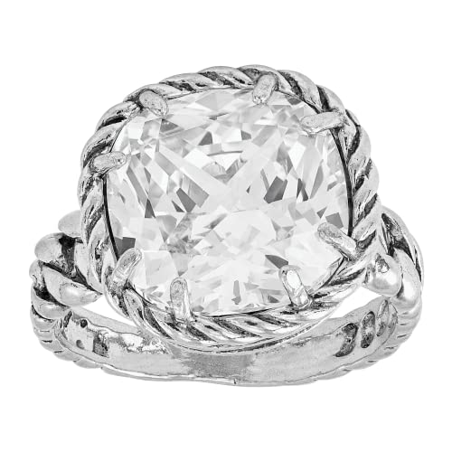 Silpada 'Braided Brilliance' Cubic Zirconia Cocktail Ring In Sterling Silver, Size 6, Size 6 #TOP19