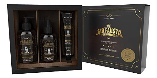 Sir Fausto KIT TRATAMIENTO MAGISTRAL CAÍDA: contiene SHAMPOO CAÍDA 250ML, TÓNICO CAÍDA 200ML, GEL STYLING CAÍDA 90ML Cover