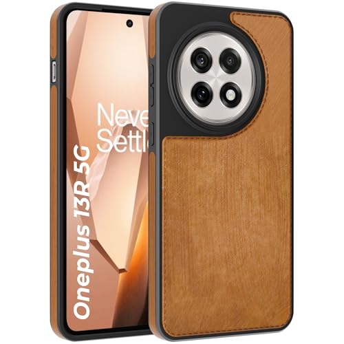 Image of A rtistque Premium Pu Leather Back Cover Case for OnePlus 13R | Inner Fabric |Smooth Hand Feel | Drop Protection | Raised Camera Edge | Stylish Design | OnePlus 13R Back Cover - Brown