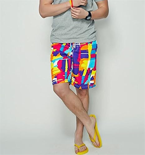 Amazon メンズハーフパンツ ショートパンツ プリント ビーチパンツ カラフル 短パン 着心地よい 春 メンズハーフパンツ Xl 写真色 ショートパンツ 通販