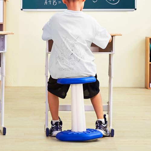 Image of VEVOR Kids Wobble Chair, Active Chair with Sponge Cushion, Wobble Stool Improves Focus, Posture and Calm Children, Ideal for Schools and Home, Age 7-14, Blue