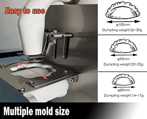 Txmachine Empanada Maker Machine Automatic Dumpling Machine 1200Pcs/H Gyoza Potsticker Perogi Maker Wonton Machine 55Lb Weight (110V/60Hz, With 3.149Inch/8Cm Dumpling Mold) #TOP4