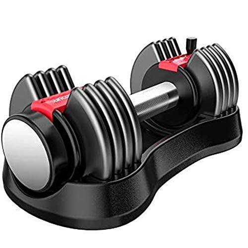 perfectbot Adjustable Dumbbell,25 lb Single Dumbbell for Men and Women with Anti-Slip Metal Handle,Fast Adjust Weight by Turning Handle,Black Dumbbell with Tray Suitable for Full Body Workout Fitness
