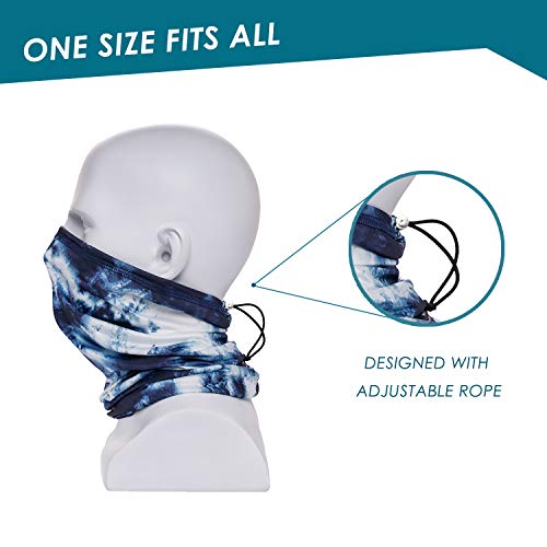 Neck Gaiter Face Mask Reusable, Cloth Face Masks Washable Bandana Face Mask, Sun Dust Protection Balaclava Face Cover Scarf Shield for Fishing Cycling Ink-Black - Thumbnail 7