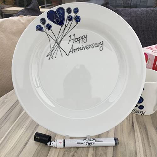 65th Wedding (Blue Sapphire) Anniversary: Plate (Flower) (Rd)