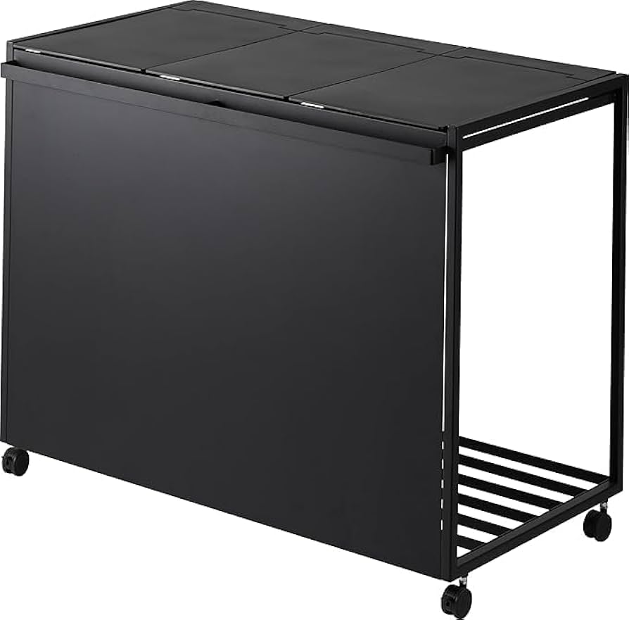 Amazon｜蓋付き 目隠し 分別 ダストワゴン 45L 3分別 ブラック