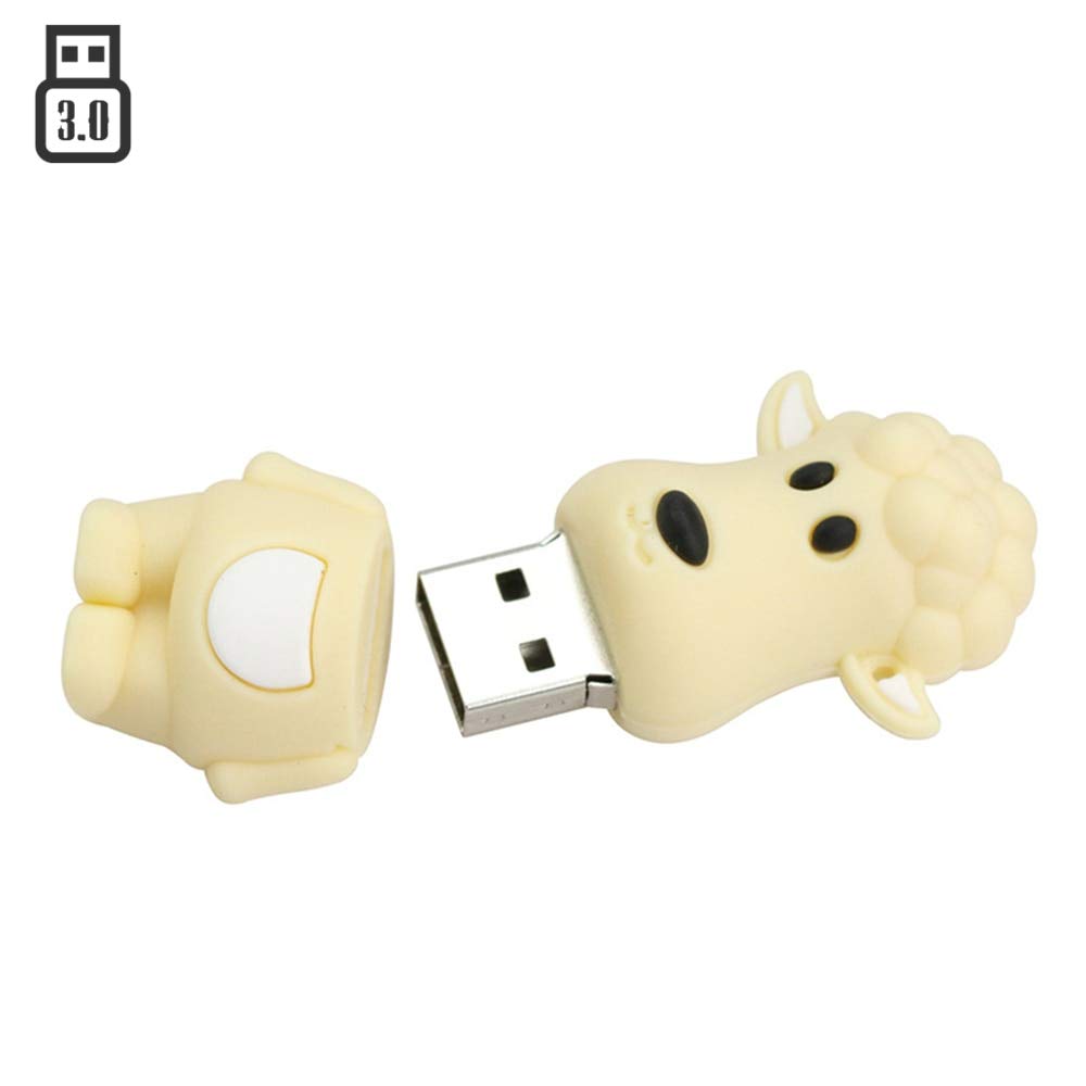 USB Memoria Forma Perro 64GB - USB 2.0, Amarillo, Resistente Agua, Compatible Windows/Mac