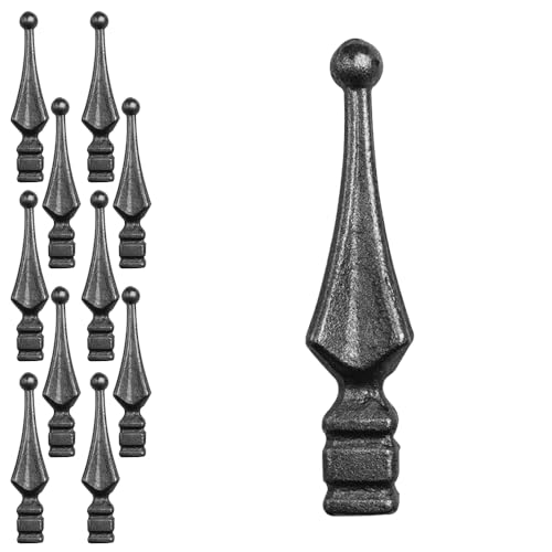 STAL 10 Stück Metallspitze Zierspitzen Zaundekoration Zaunspitzen Zierelement verschiedene Muster (125x30mm -40.092/10 Stück)