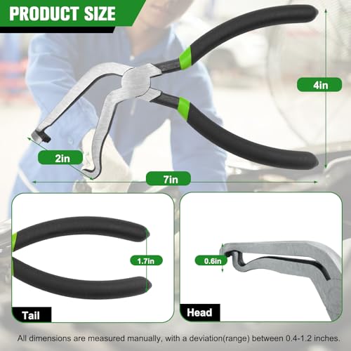 Electrical Disconnect Pliers,8in Automotive Electrical Connector Pliers, Universal Plug & Fuel Line Disconnect Tool for Car, Long Spark Plug & Air Flow Sensor Repair(Green Color) — view 6