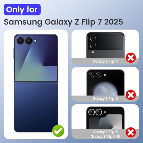 Image of VEGO for Samsung Z Flip 7 Case with Kickstand &Built-in Screen Protector | Hinge Protection Military-Grade Shockproof Drop Protection Anti-Peeping Hard Case for Samsung Galaxy Z Flip 7 -Black
