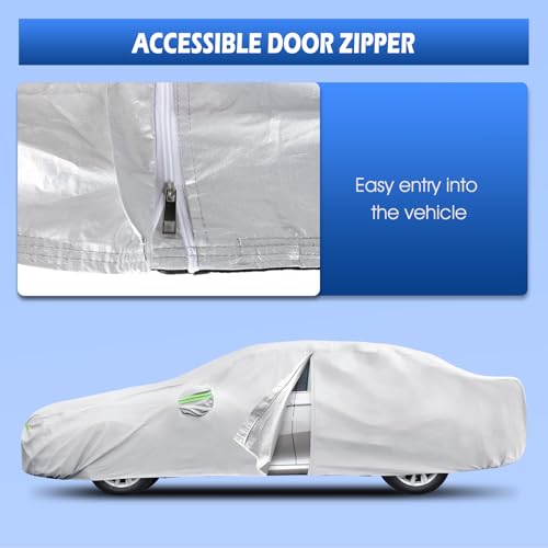 Image of Car Cover Custom Fit for Toyota Camry 1996-2026, for Honda Accord 2001-2026, Migaven Waterproof Full Exterior Cover Sun Rain Protection with Door Zipper and Cotton Lining