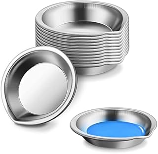 CYIIOU 12 Pieces Stainless Steel Round Palette Round Mixing Palette Stainless Steel Paint Palette Round Palette with Mouth Suitable for Paint Pigment and Water Based Painting